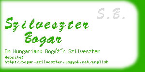 szilveszter bogar business card